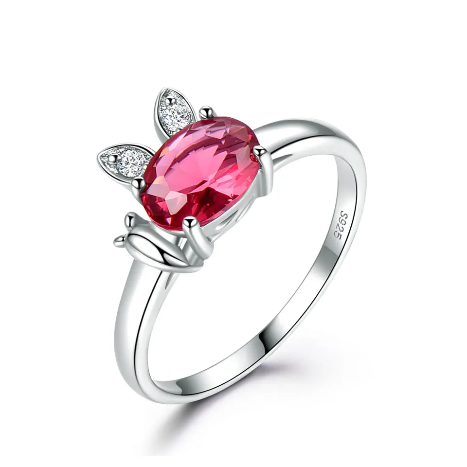 

Wholesale Bulk Cute Nano Ruby Rabbit Cubic Zirconia Trendy Jewelry S925 Ring Stone Rings Women