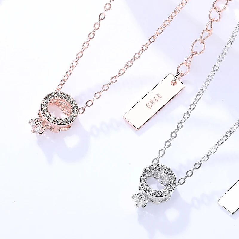 Novel s925 sterling silver small lucky hot sell rose gold necklace