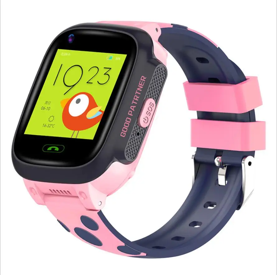 

4G Children GPS Smart Watch Video call Wifi SOS Kids Clock Waterproof GPS Tracker Camera Baby Smartwatch VS Q50 Q90, Blue/pink