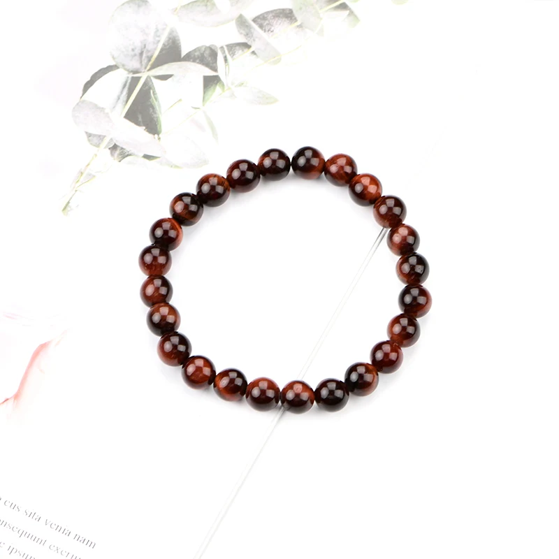 

Most Popular Size  Bead Bracelet Natural Red Tiger Eye Stretch Round Bead Bracelet