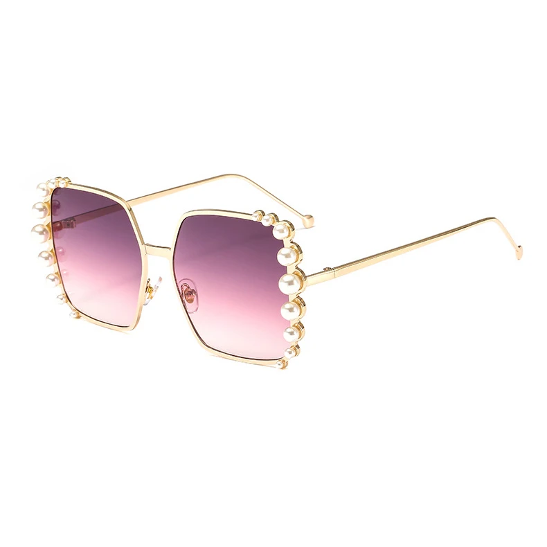 

Online Shopping women big square frames pearl sunglasses, Custom colors