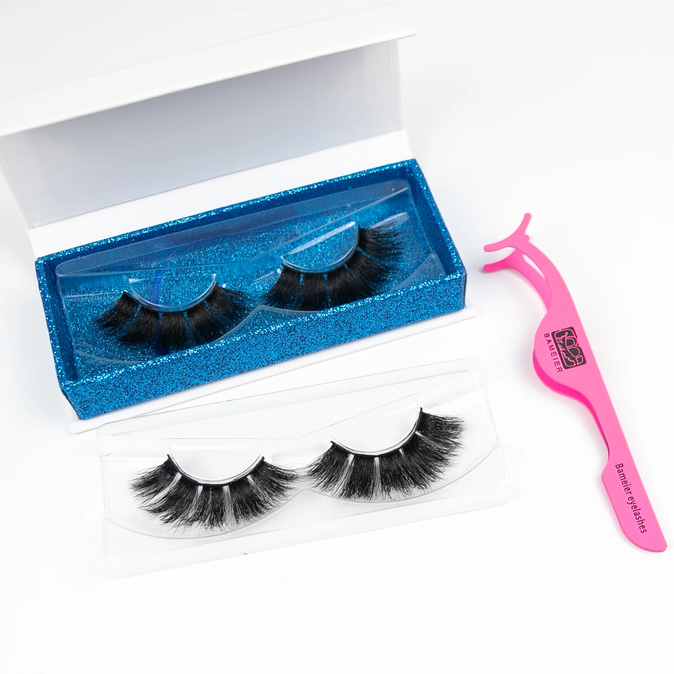 

Wholesale 3D mink lashes own brand eyelash Custom Packaging 100% Mink, Natural black