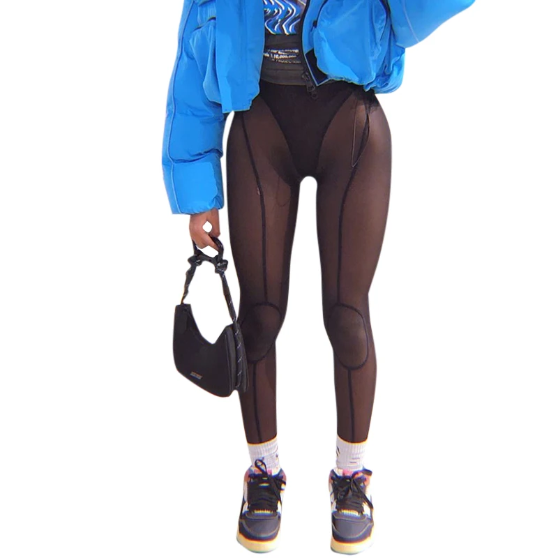 

K21PT668 Spring collection simple butt lifts sweatpants tiktok leggings fashion women trousers 2022 new arrivals mesh leggings, Pictures shows