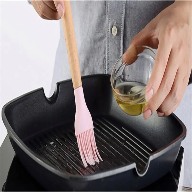 

Nylon Wooden Spatula Handle Colorful Kid Cooking 12pcs Cookware Nonstick Baking Tool Cheese Silicone Bamboo Kitchen Utensils Set
