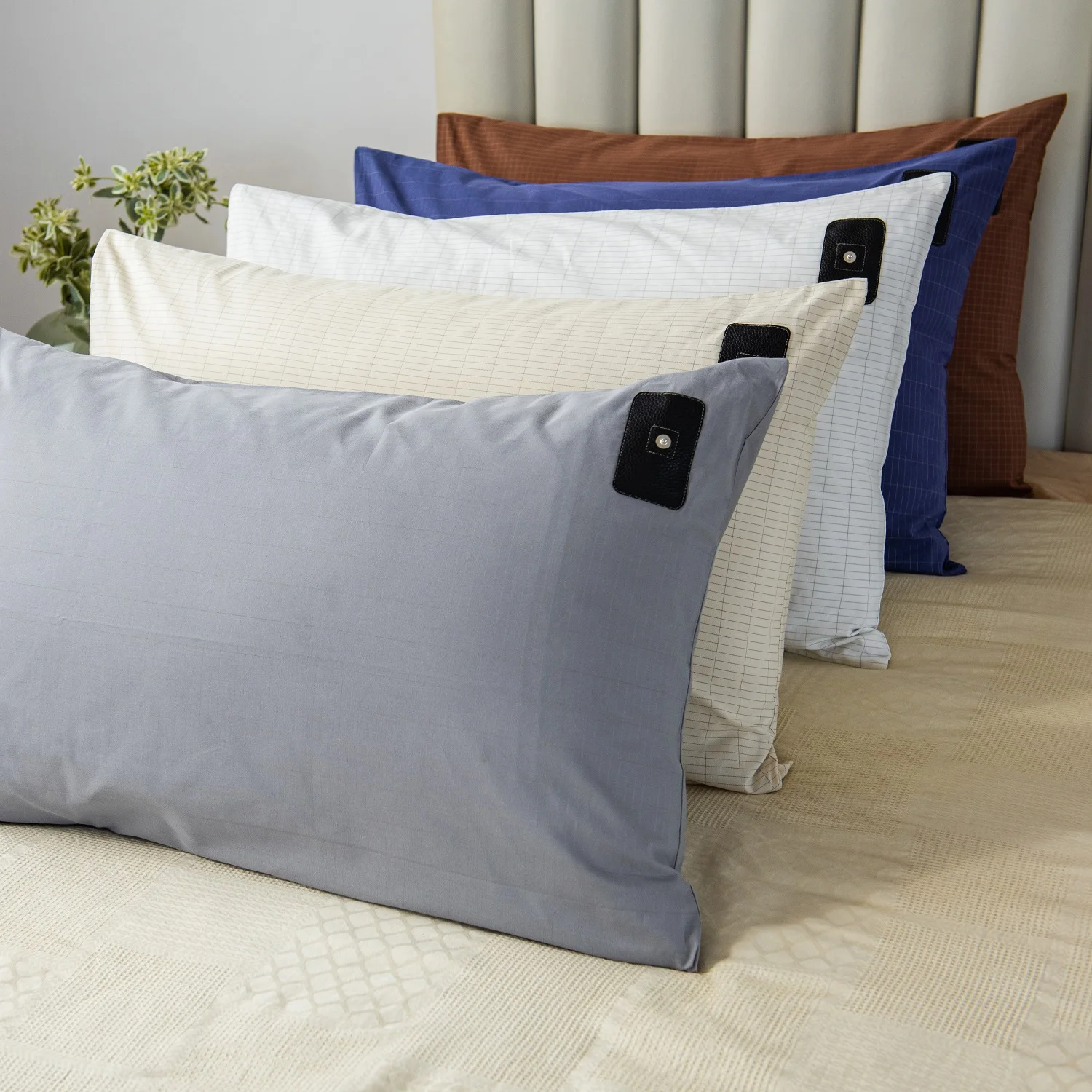 UrGarding Grounding Earthing Pillowcase Made With Silver Fiber Fabric Get Grounded and Anti-microbial Plaid Pillow case Cover