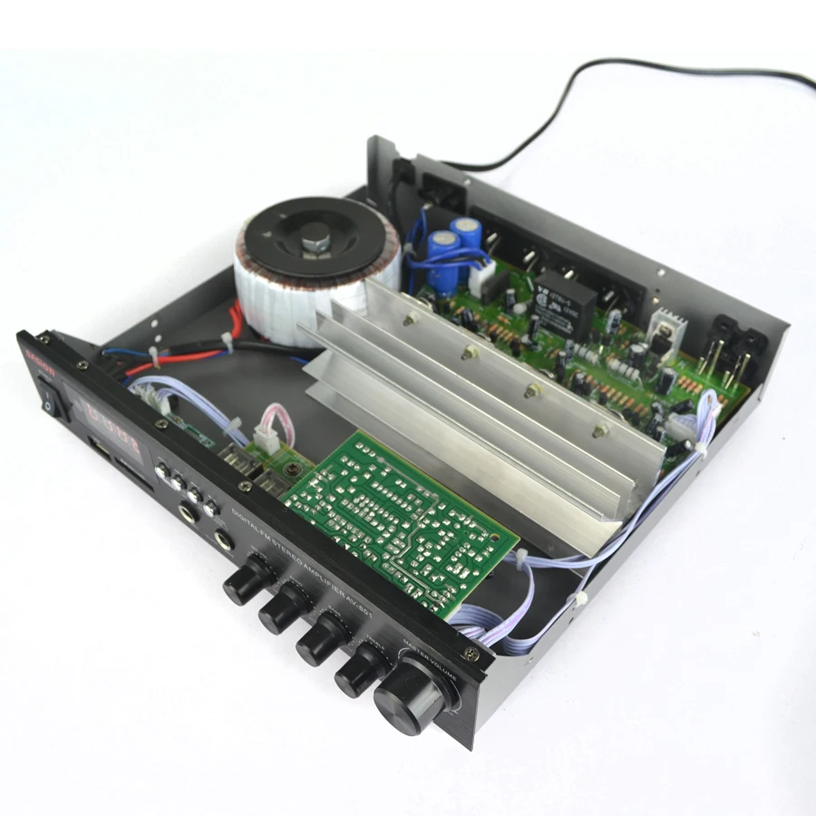 

2xMic Input Digital Home Stereo HiFi FM amplifier karaoke, Silver
