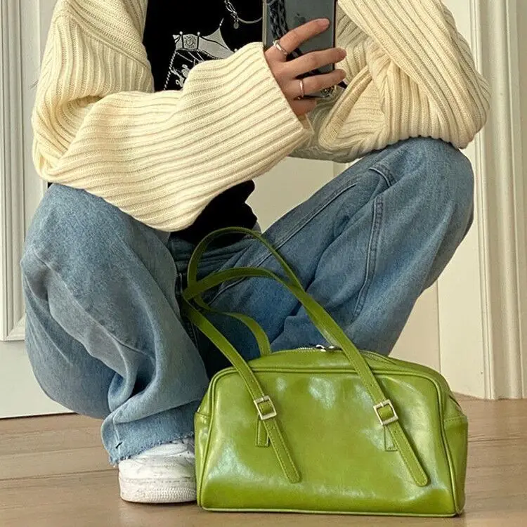 

Xinyu RTS Fashion Women Green Big Shoulder Bags Female Purse Handbags Large Capacity Ladies Daily Tote Bolso Mujer