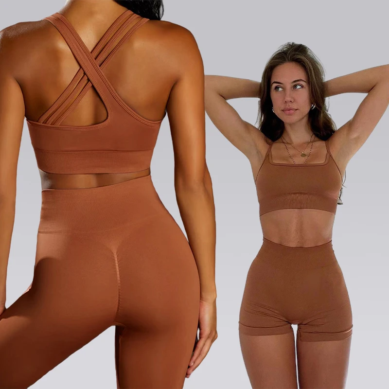 

Wholesale workout sets fitness clothing seamless activewear women scrunch butt yoga set