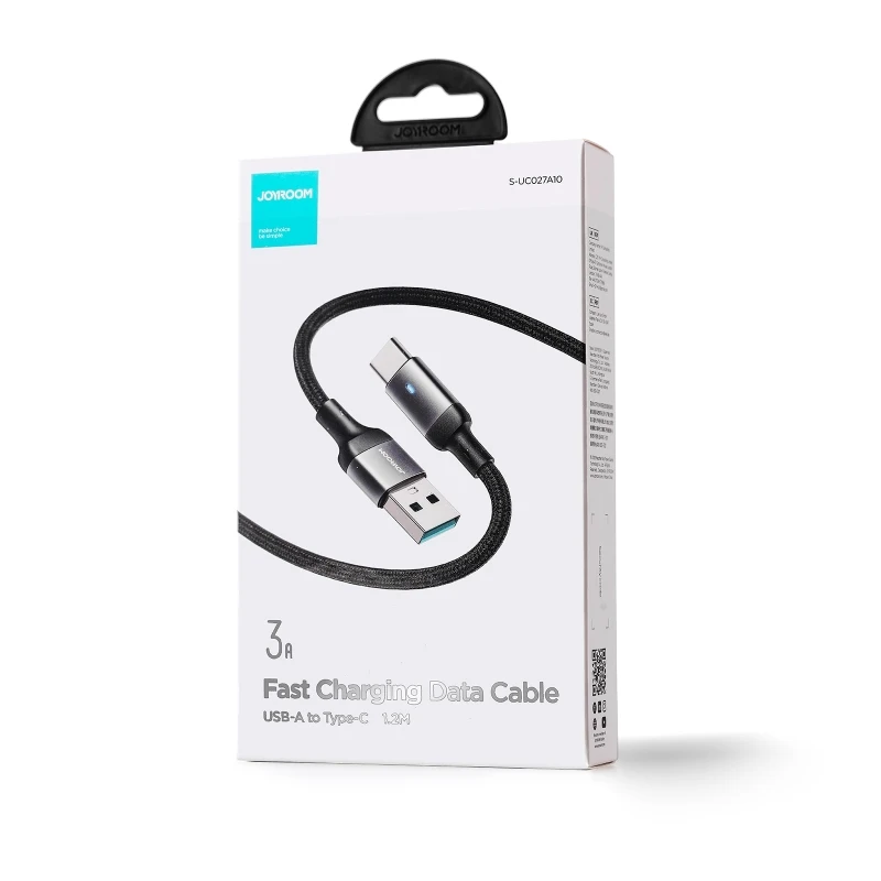 

Wholesale JOYROOM Data Cables S-UC027A10 Extraordinary Series 1.2m USB-A to USB-C Type-C 3A Fast Charging Data Cable