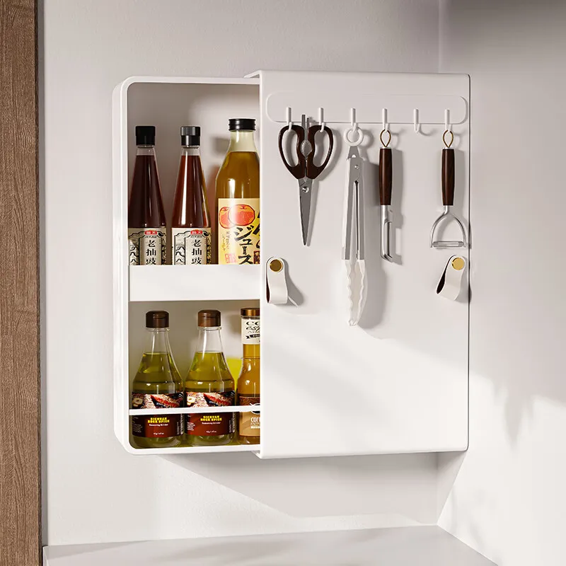YUSHIJIA DESIGN Japanese narrow style wall mounted kitchen storage pull out durable slide out spice racks organizer