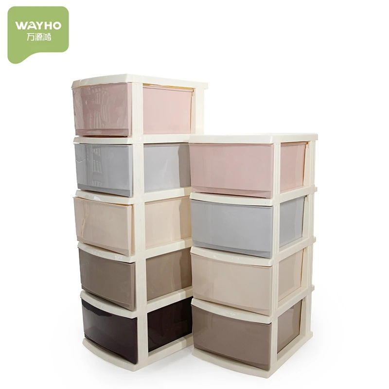 

Customized factory produce cheap light weight pp plastic drawer cabinet for baby 4 and 5 layers