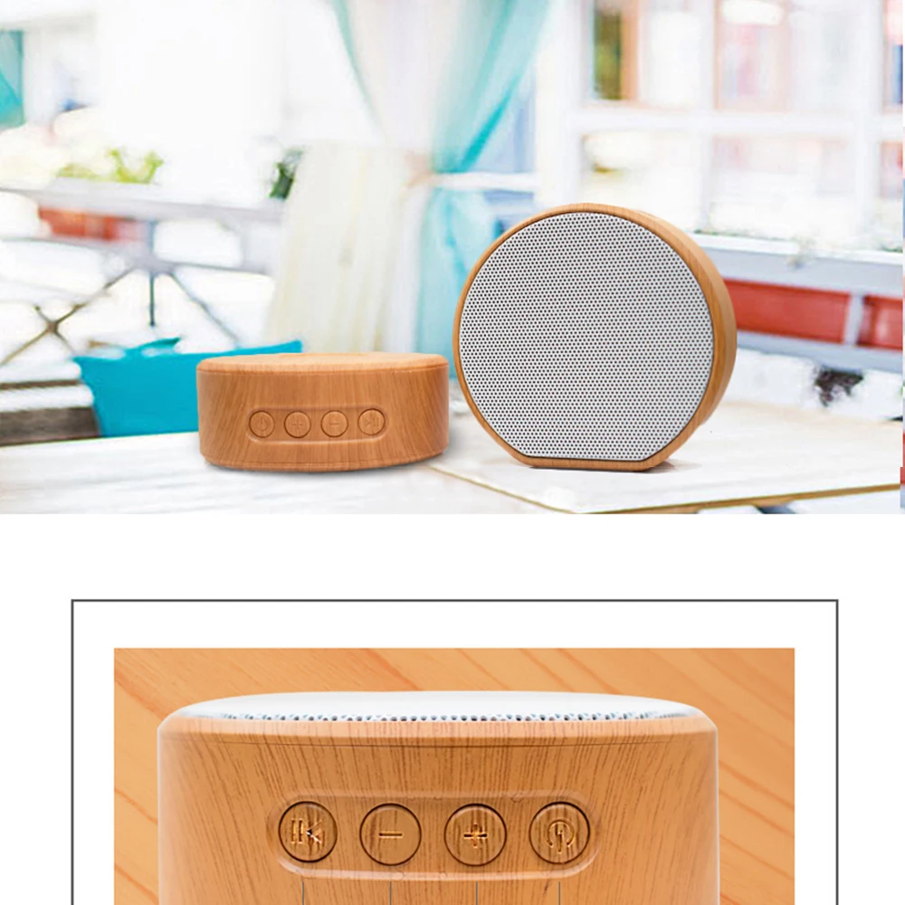 2019 wooden style design bluetooths speaker portable A60 MP3 Player FM Radio Audio TF Card USB Handsfree wood wireless speaker - ANKUX.COM