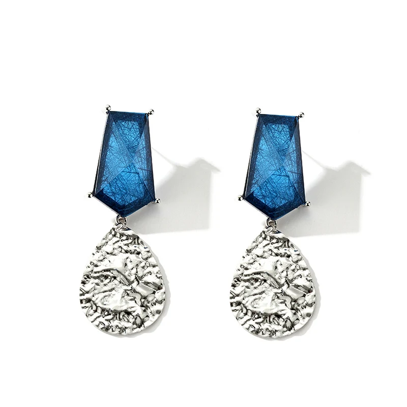 

Charare vintage drop pendant earrings women accessories, Blue, brown