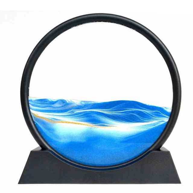 

New Style Creative Home Decoration 7" 10" Glass Craft Hourglass Art Fluid Move Sand Scenes Landscape in Motion Picture, Customized,decoration crafts