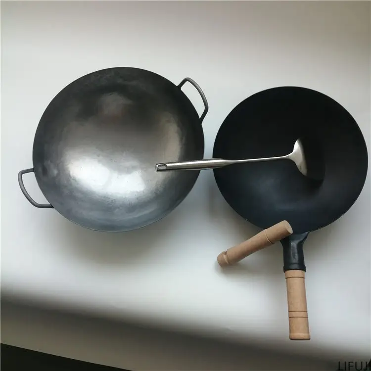 Chinese big wok 19inch iron wok pan 60cm,36cm 38cm 40cm 48cm round frying iron China woks