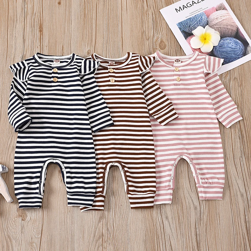 

Kids Clothing Baby Long Sleeve Striped Romper Boys Girls Cotton Jumpsuits For Boutique Infants Rompers M124