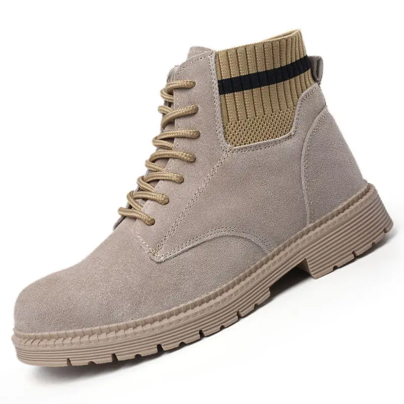 

Winter Men Steel Toe Work Sneakers Construction Shoes Labor Protection Shoes Breathable Lightweight Industrial Safety Shoes, Brown