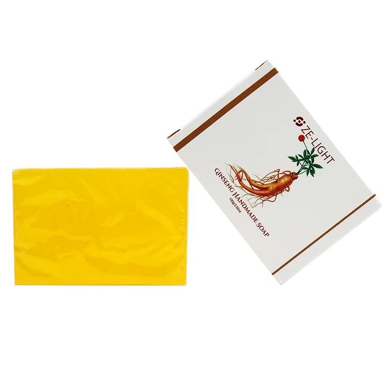 

Wholesale Privete Label Korean Beauty Skin Care Soap Bar Ginseng Cleaning Anti Acne Handmade Soap, Yellow