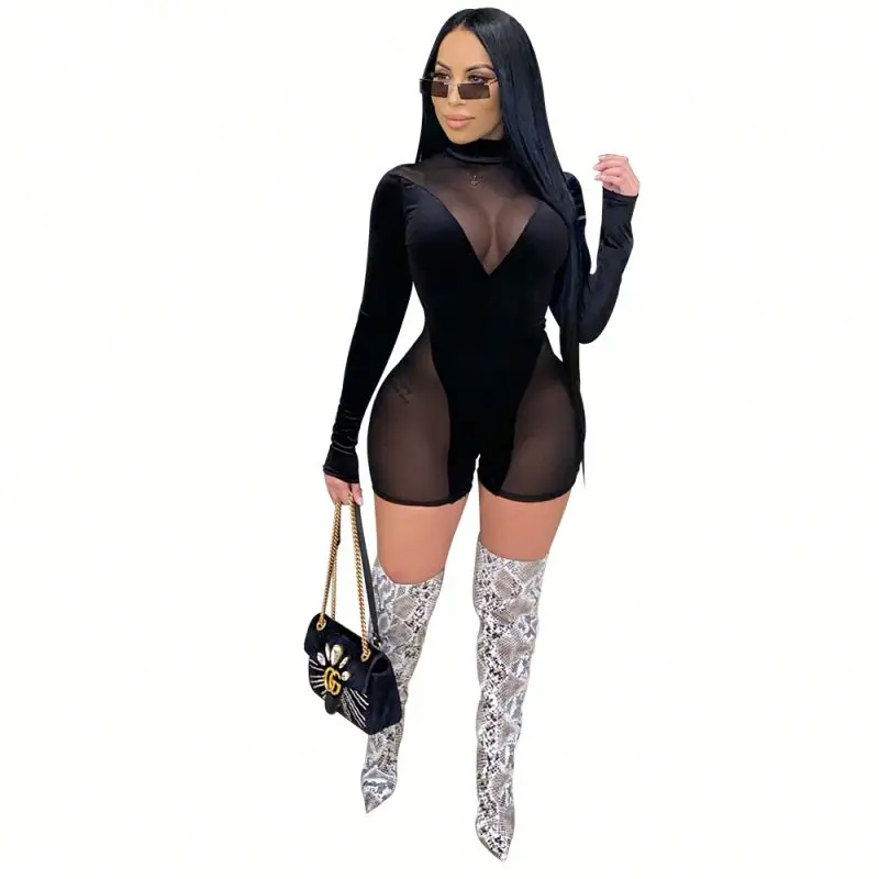 

long sleeve short romper women fashion fall woman rompers and jumpsuits 2021