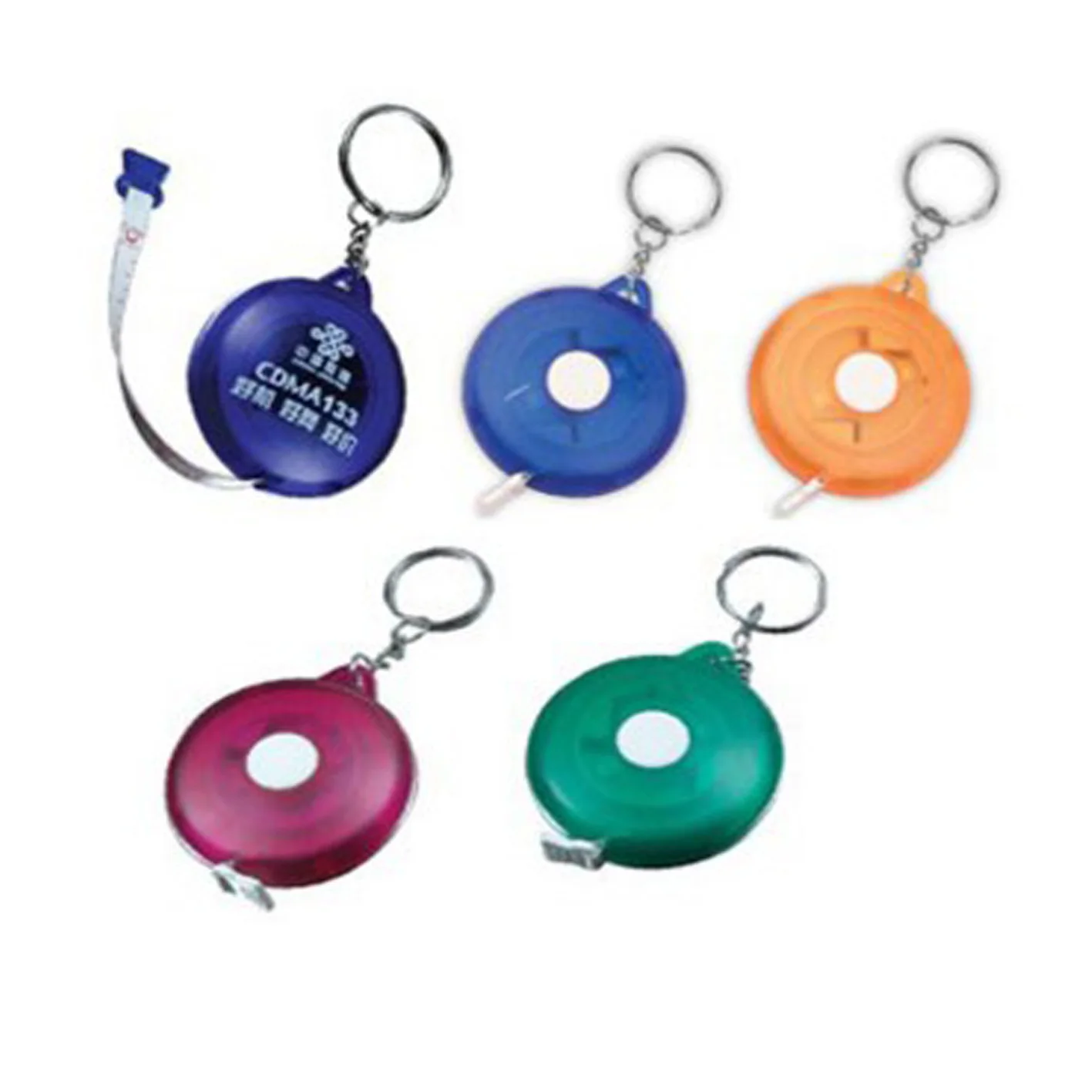 

promotion gift 1.5 meter mini fiber tape measure keychain for wholesale, Any customized pantone color is ok