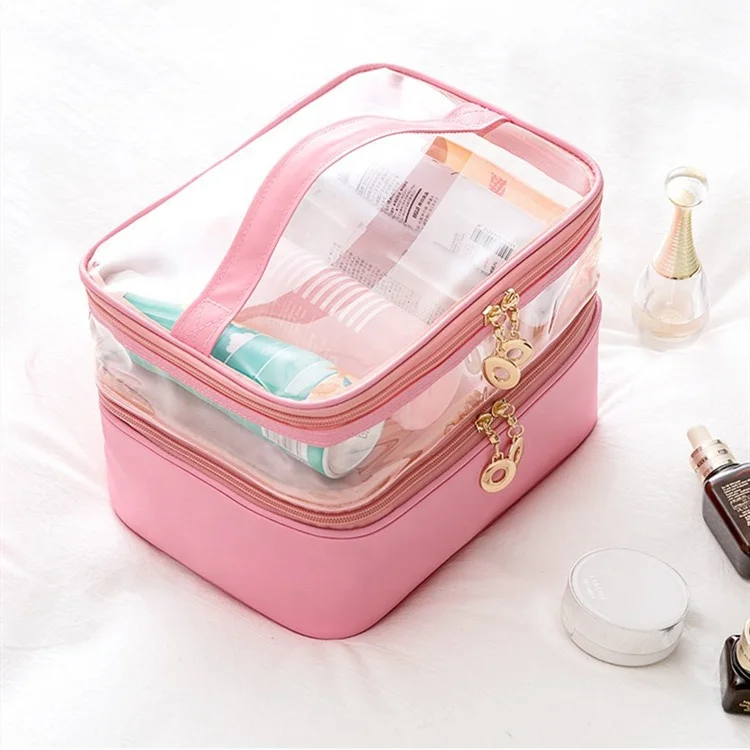 

Custom Superior Quality Eco-friendly Fashion Design Clear Pvc travel storage Cosmetic Bag makeup bag, Customized color