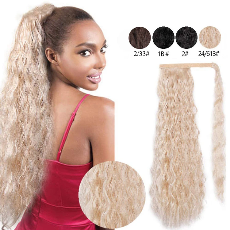

Aisi Hair Curly Clip In Ponytail Hairpiece Blonde Synthetic Magic Paste Pony Tail Wrap Around Extensions For Black Women