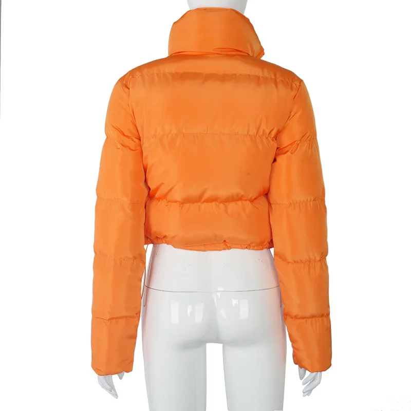orange crop puffer jacket