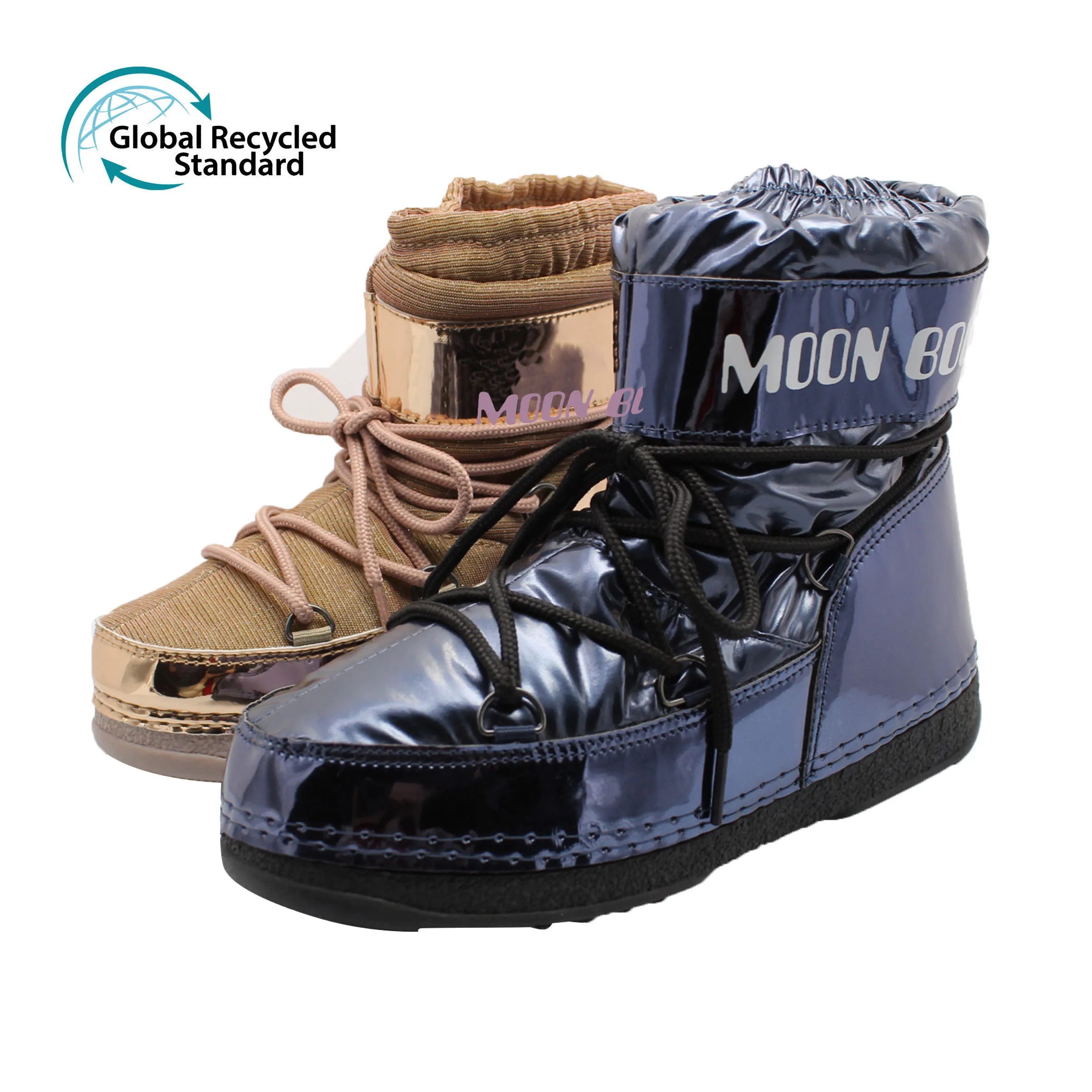 

Hot Selling Fashion High Warm glossy Winter Shoes Snow Boots For Women, Customizable