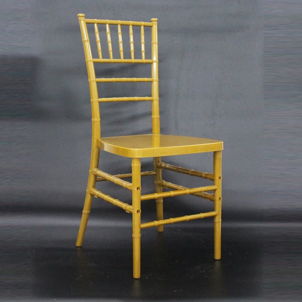 

2020 Modern High-Back Resin Gold Plastic Chiavari Wedding Banquet Event Chairs Stackable for Outdoor Parties Restaurants