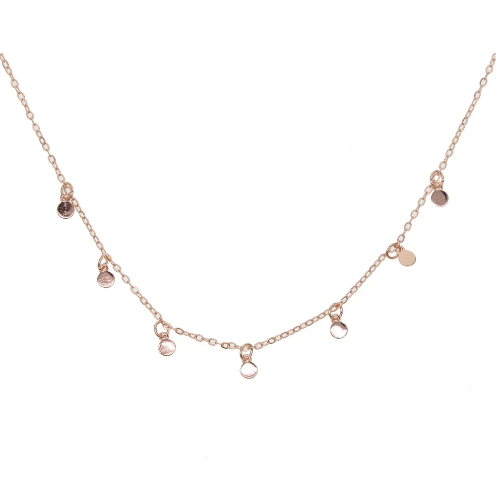 

Hot Sale Dainty rose Gold Color Disc round Choker Beads Charms Choker Jewelry Simple Chain Chokers Necklaces for Women Gifts
