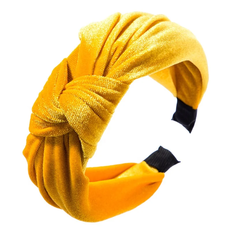 

Simple fashion personality hair band women's Retro velvet fabric knot hoop bow bow big wide edge Hair Accessories