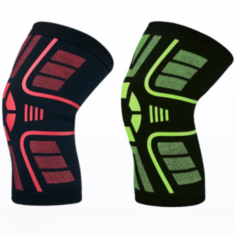 

Factory Hot selling adjustable sport knee brace fitness sports knitting Knee pads, Red, green, gray, orange, blue