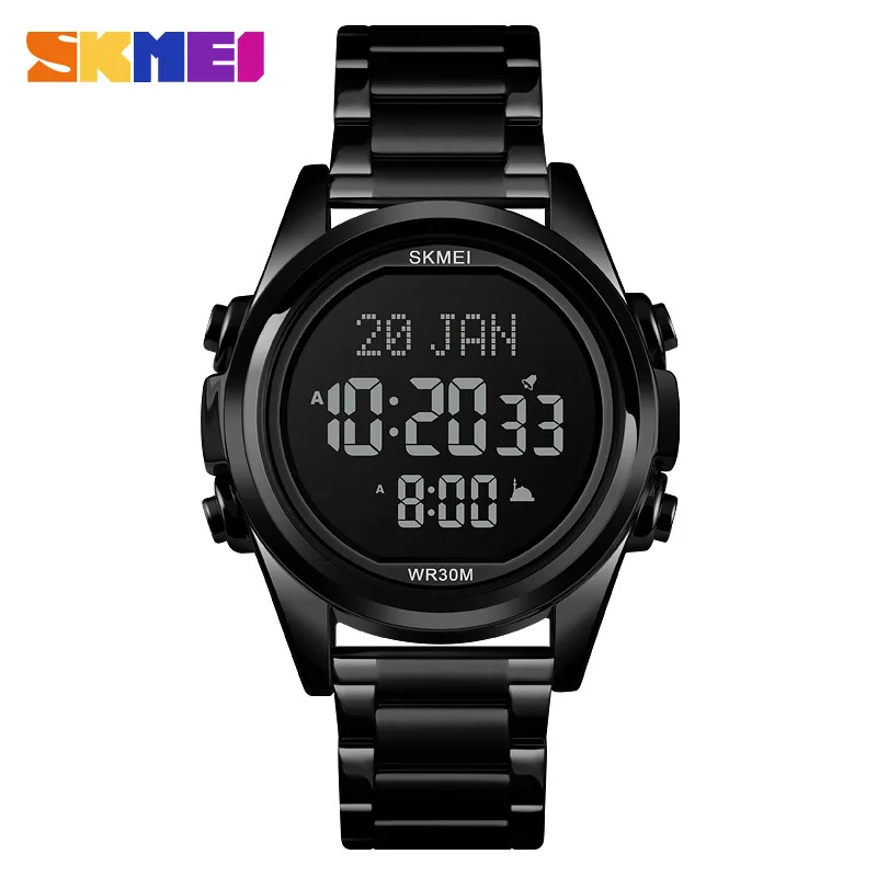 

Skmei 1667 Muslim Qibla watch Islamic Multifunctional Remind Prayer Direction Compass Digital Wristwatch