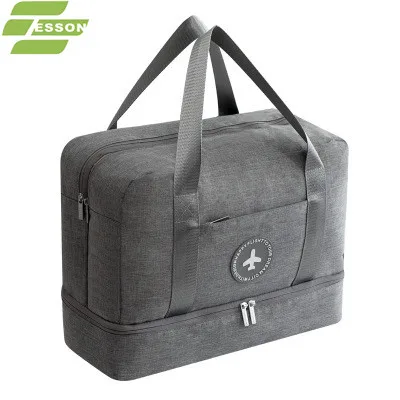 

weekend travel waterproof gym equipment sport shoulder handle shoes yoga dance Sneaker Duffel Compartments multi-functional bag, Silver