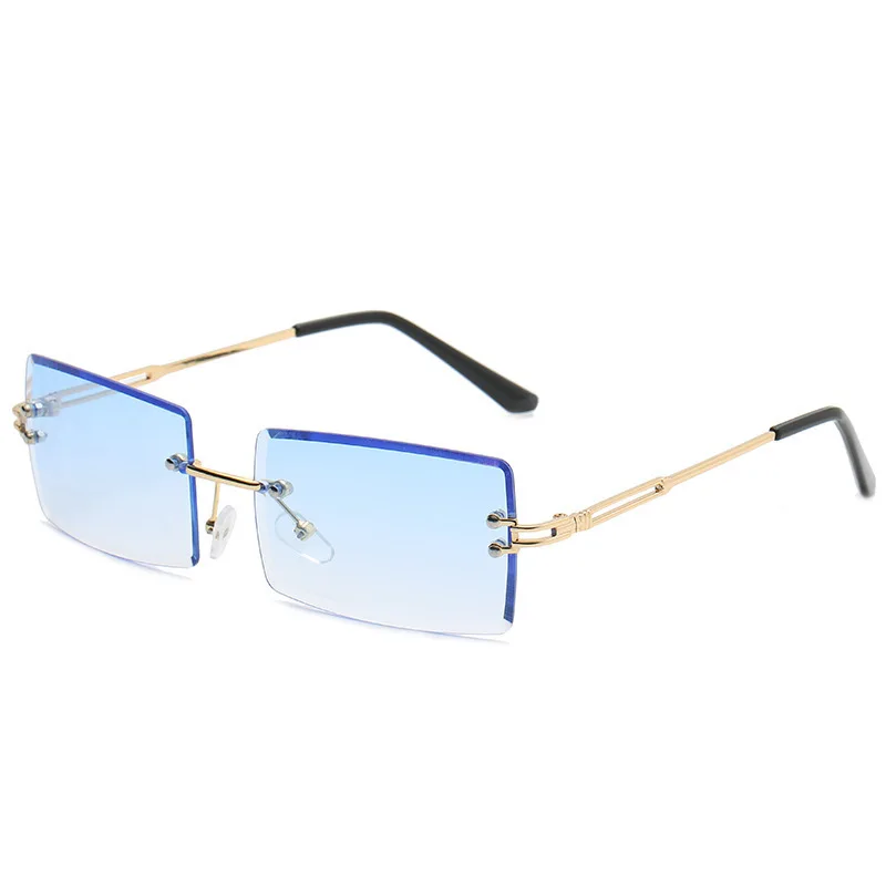 

READSUN New Fashion Rectangle Rimless Vintage Mommy And Me Shades Luxury Metal Frame Flat Top Sun Glasses Women Sunglasses 2021