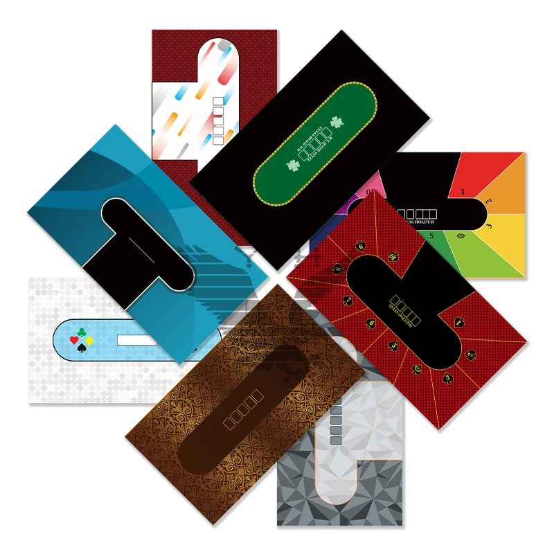 YH Custom Flannelette Casino Table Layout Texas Hold Em Poker Mat Poker Table Lavout Cloth Print Neoprene Poker Mat