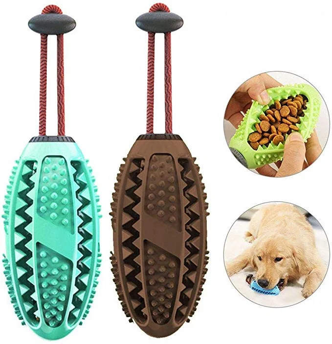 

Amazon Hot Sale Rubber Indestructible Teeth Cleaning Squeaky Interactive Pet Dog Chew Ball Toys, Colorful