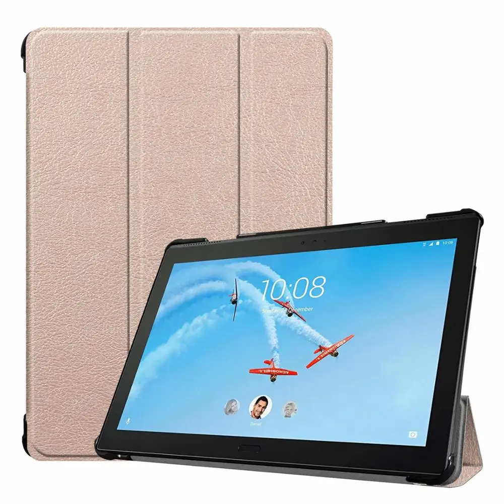

Trifold Flip Stand Ultra Slim Smart PU Leather Case For Lenovo Tab P10 TB-X705F, As pictures
