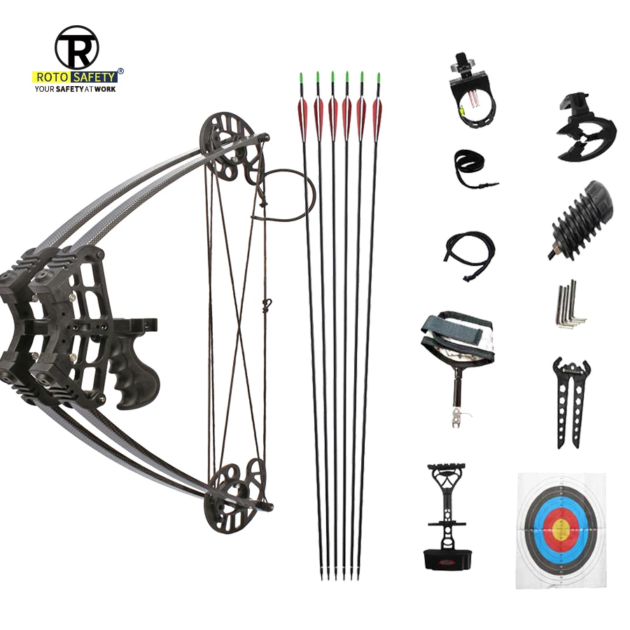 

45lbs Black Archery Compound Bow Triangle Bow for Left Right Hand Hunter Shooter Hunting Shooting Slingshot Bow, Black;camo