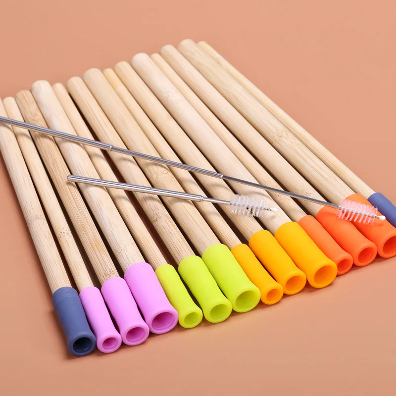 

Natural Eco-friendly Bamboo Drinking Straw Collapsible Bamboo Reusable Straws