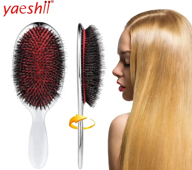 

Yaeshii Bristle Nylon Hair Brush Scalp Massage Combs Wet Curly Hair Brush Anti-static Hair Extension Brush Salon Styling Tool, Variety color to chosse
