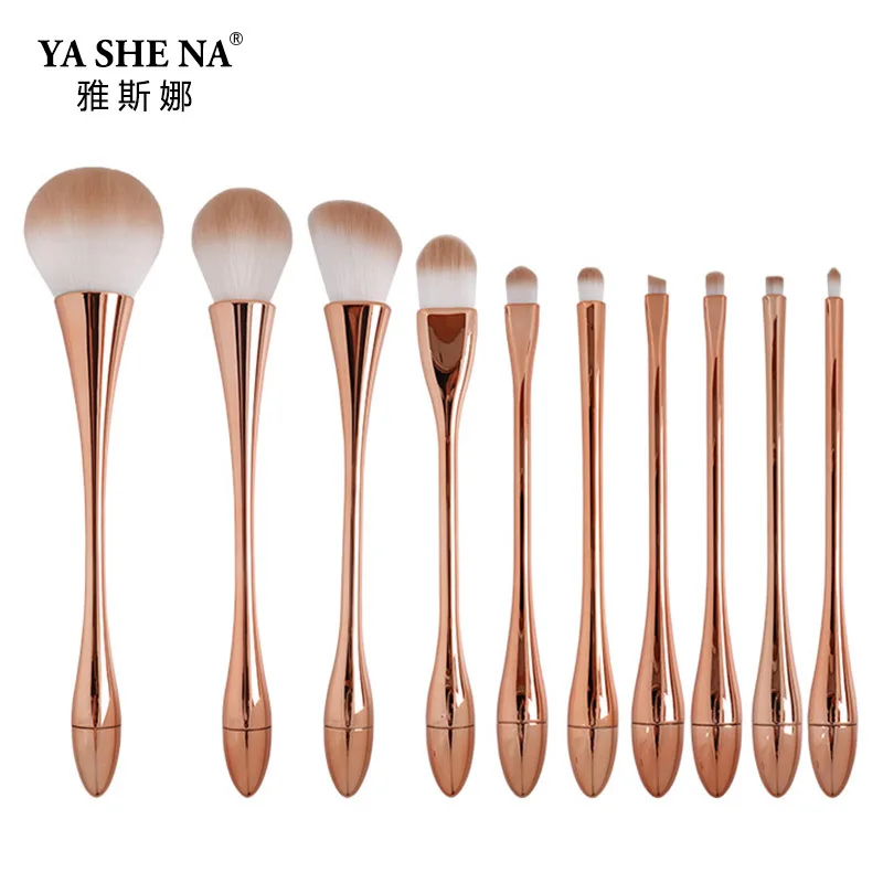 

High Quality Vegan 10 pcs Private Label Cosmetic Woman Makeup Tools Makeup Brush Set