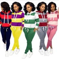

Fall Fashion Hot Sale Smart patchwork two piece set bulk casual hoodies sweatshirt and trousers FM-YM6005