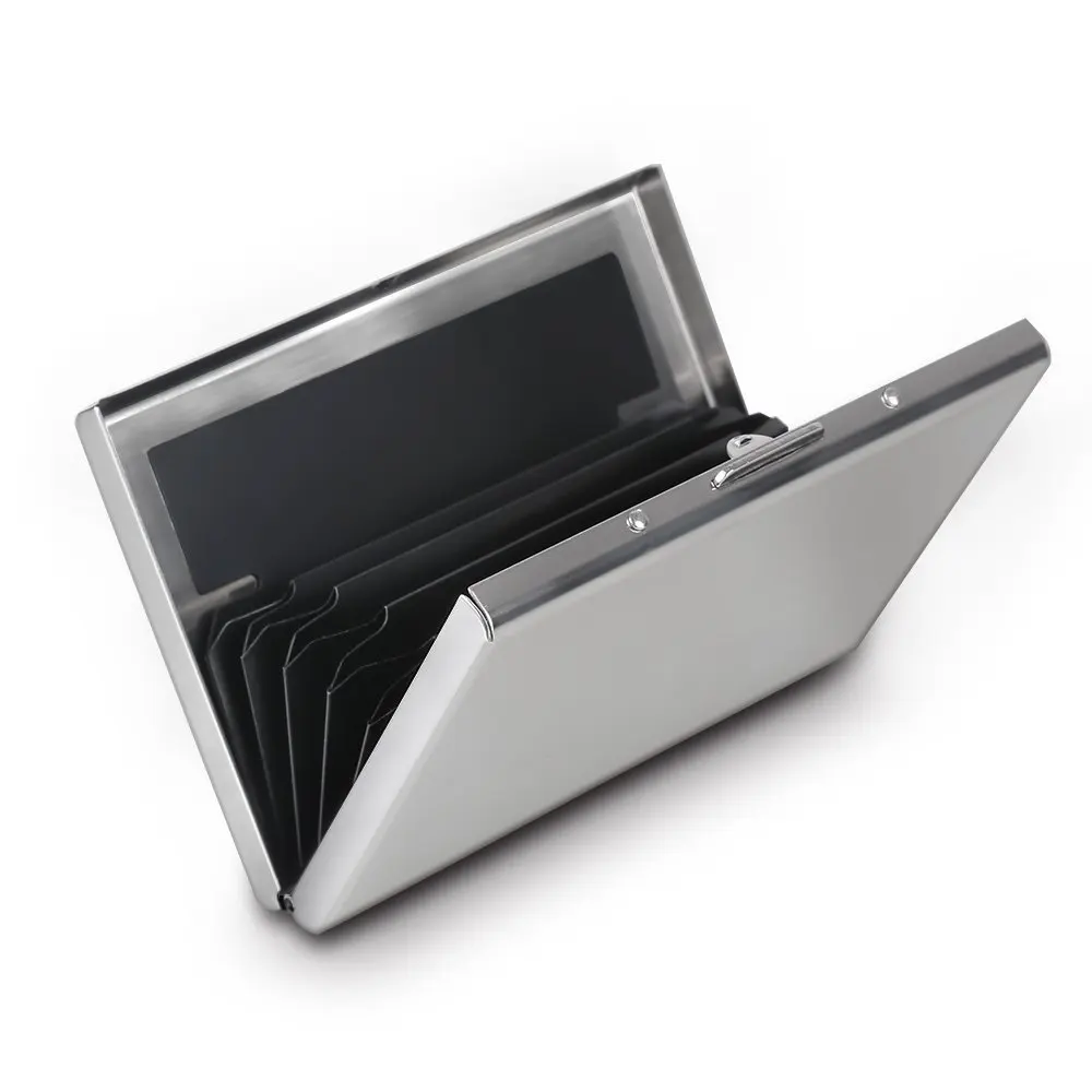 

small quantity wholesale Stainless Steel RFID Blocking wallet Credit Card Holder for Men and Women