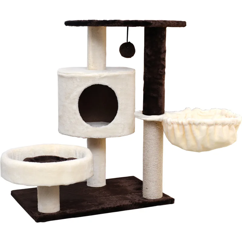 

Hot Sale Amazon Wooden Cat Tree House Cat Climbing Scratching Tree Sisal Scratch Post Cat Tree, Colors