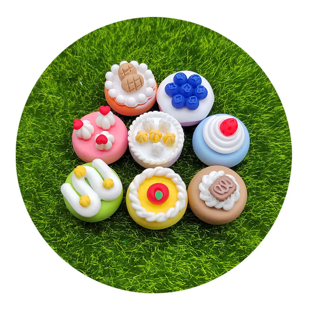 

Simulation Resin Cookie Cake Flat Back Resin Cabochon Scrapbooking Phone Decoration DIY Craft Doll House Accessories