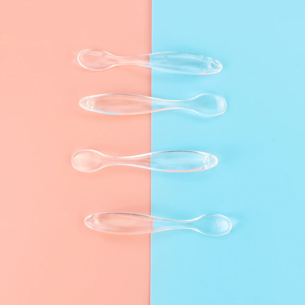 

High quality plastic cosmetic cream lip scrub ice spoon spatula jar, Clear