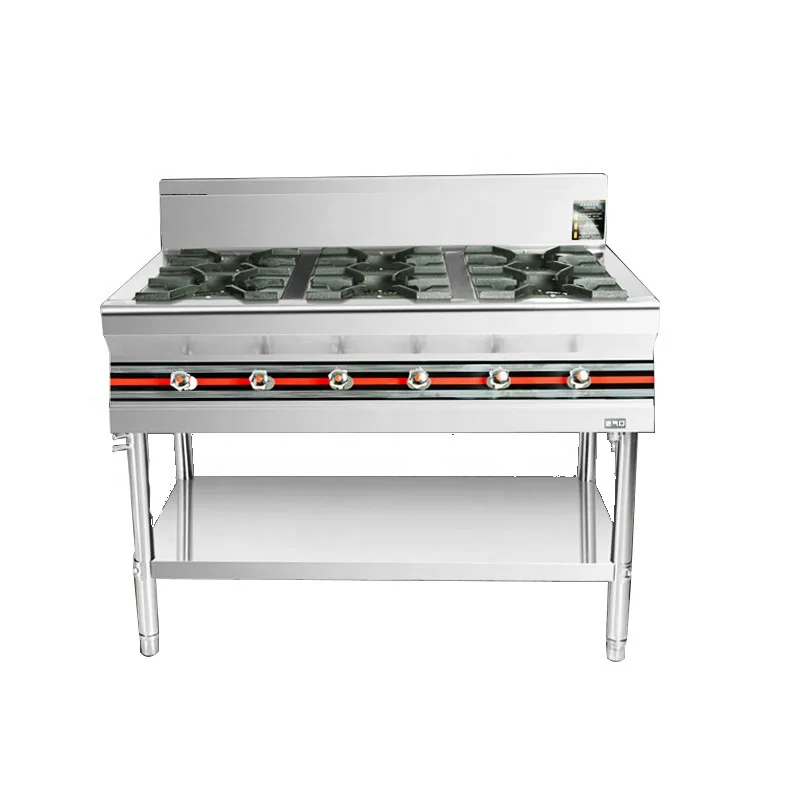 
Factory Hot Sale 2 3 4 6 8 Gas Cooker Burner Stove Stainless Steel Gas Stove 6 head stove 
