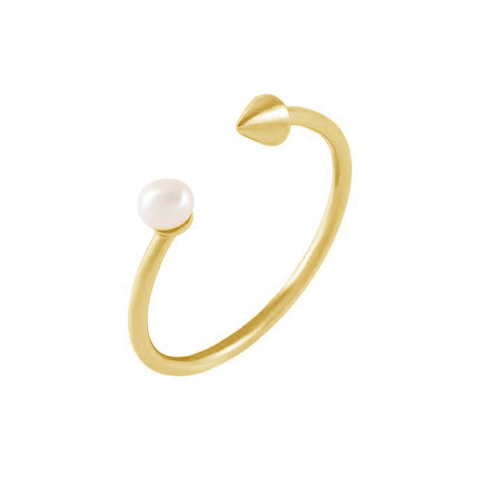 

925 silver rings wholesale for women 14k gold plated Adjustable spike ring Pearl Arrow Open Ring