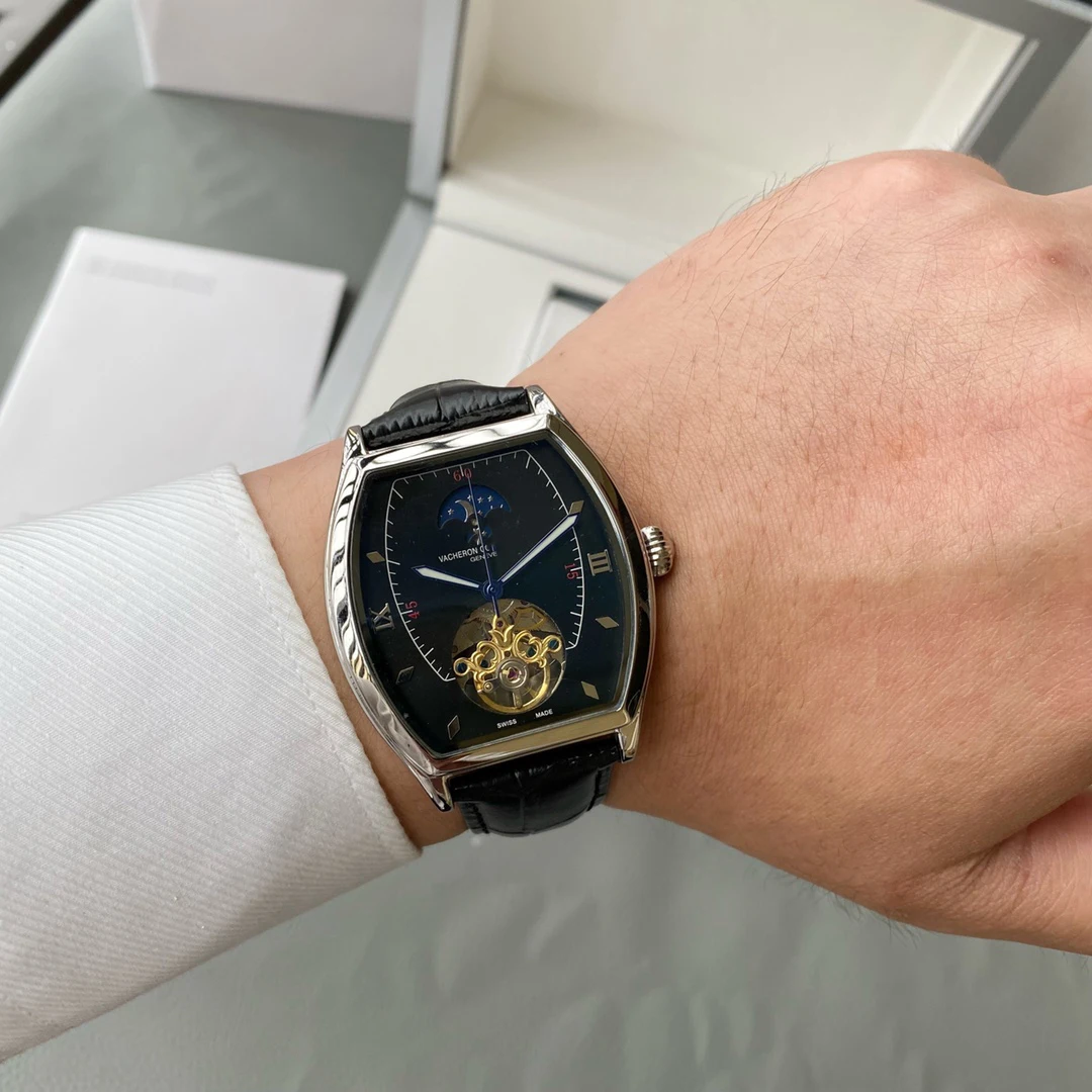 

2022 Vcaheron Cnostantin High Quality New Mechanical Watch Automatic Movement Luxury Fashion Waterproof Leather Design Men, As shown in the figure